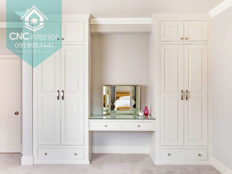 Tủ quần áo kết hợp bàn trang điểm tiện nghi Tủ quần áo kết hợp bàn trang điểm