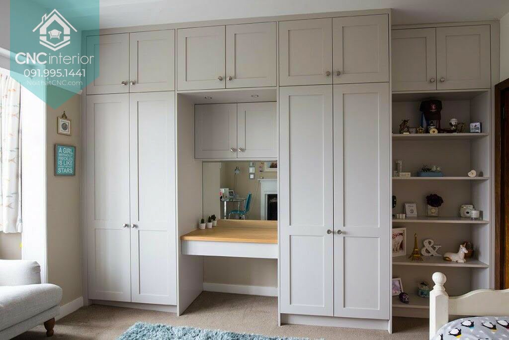 Tủ quần áo kết hợp bàn trang điểm tân cổ điển Tủ quần áo kết hợp bàn trang điểm 5