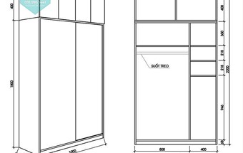 KÍCH THƯỚC TỦ QUẦN ÁO 2 CÁNH, 3 CÁNH, 4 CÁNH ĐÚNG TIÊU CHUẨN VÀ MẪU ĐẸP