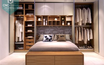 HÔ BIẾN PHÒNG NGỦ GỌN GÀNG VỚI THIẾT KẾ TỦ QUẦN ÁO ĐA NĂNG